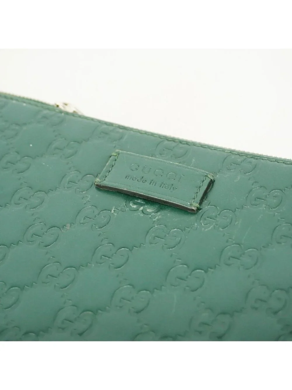 Gucci Shoulder Bag Guccissima Leather Green Silver